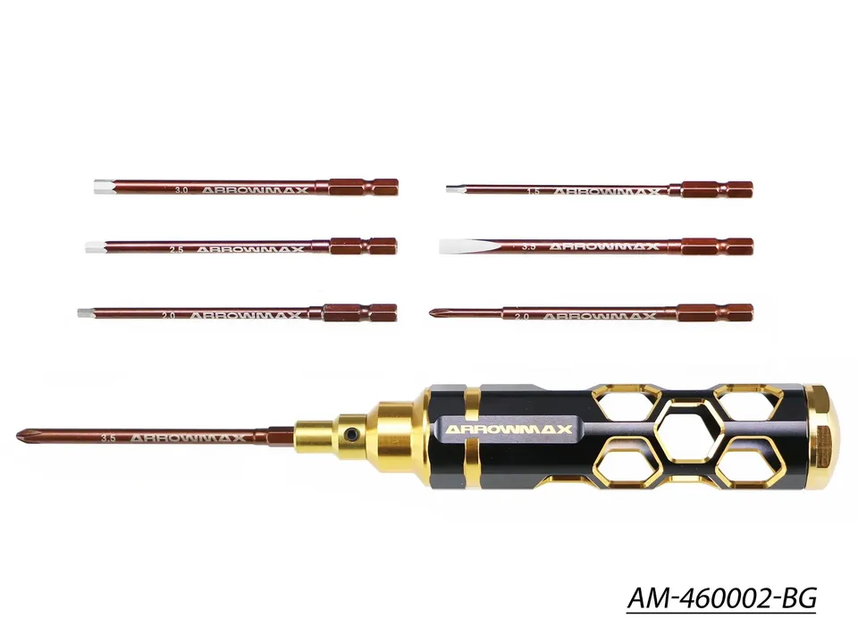 Arrowmax Tools Set set 7 embouts métrique Quick Drive noir doré