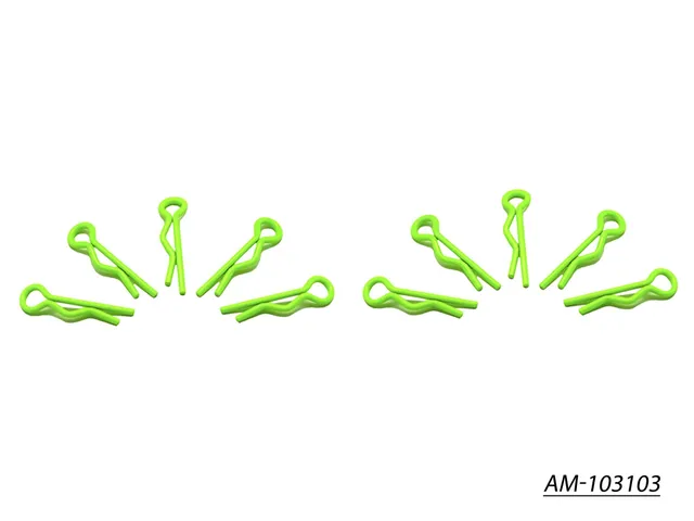 Arrowmax AM-103103 clips carrosserie 1/10 vert fluo x10