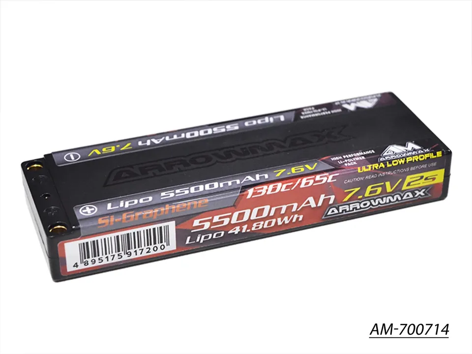 Arrowmax 2S LiPo Batterie 5500mAh 7.6V 65C AM-700714 Ultra Plate