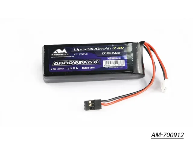 Arrowmax 2S LiPo Batterie 2400mAh 7.4V AM-700912 Flat