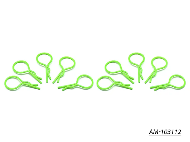 Arrowmax AM-103112 Clips Carrosserie 1/10 Vert Fluo x10