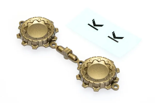 CEN CD0637 Cabochon roue bronze KG1 Trident 2pcs