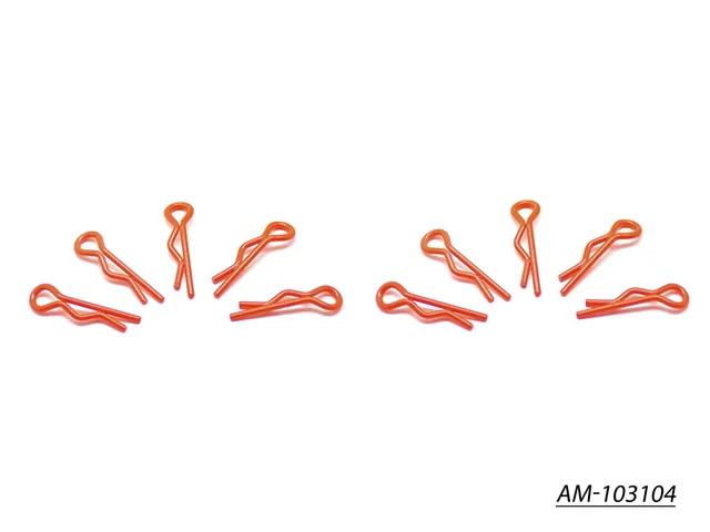 Arrowmax AM-103104 clips carrosserie 1/10 rouge fluo x10