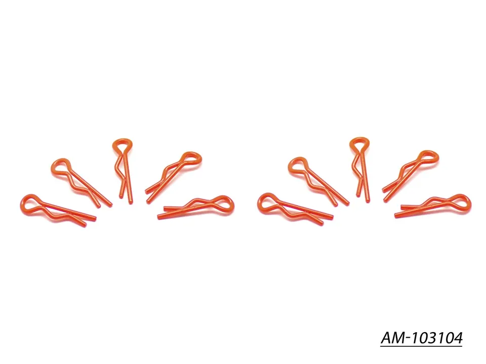 Arrowmax AM-103104 clips carrosserie 1/10 rouge fluo x10
