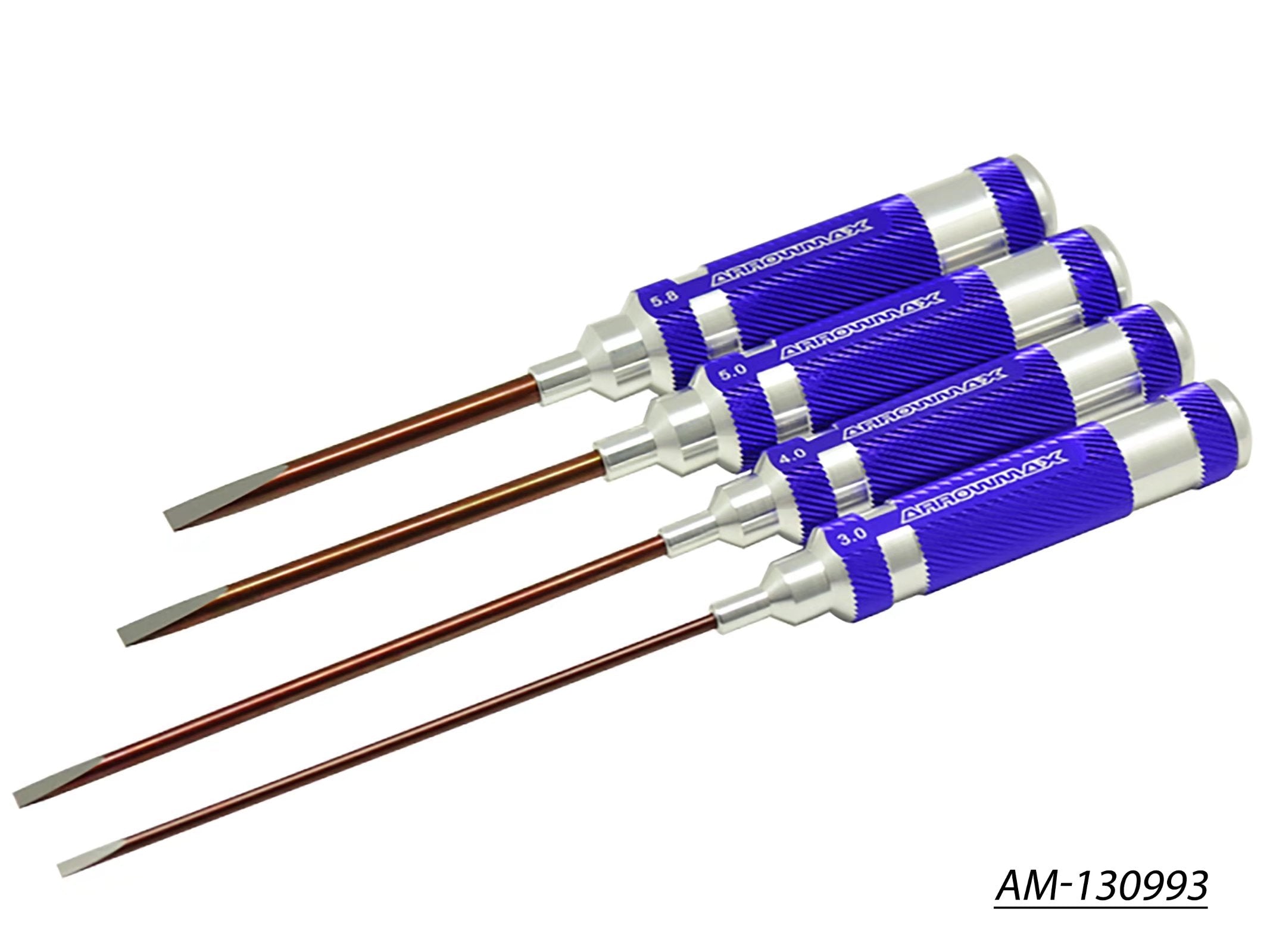 Arrowmax set 4 tournevis plats 3.0 4.0 5.0 5.8