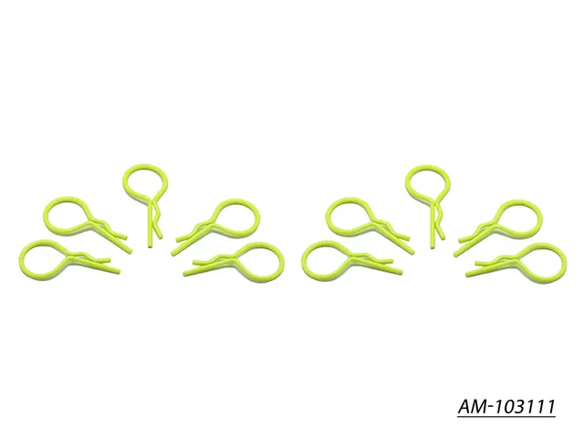 Arrowmax AM-103111 grands clips carrosserie 1/10 jaune x10