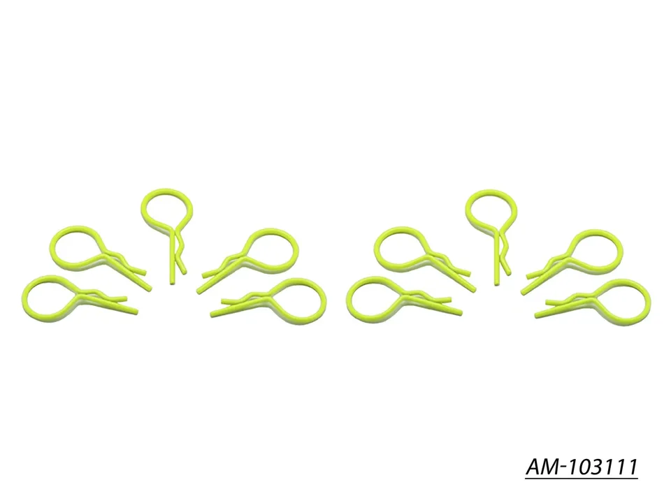 Arrowmax AM-103111 grands clips carrosserie 1/10 jaune x10