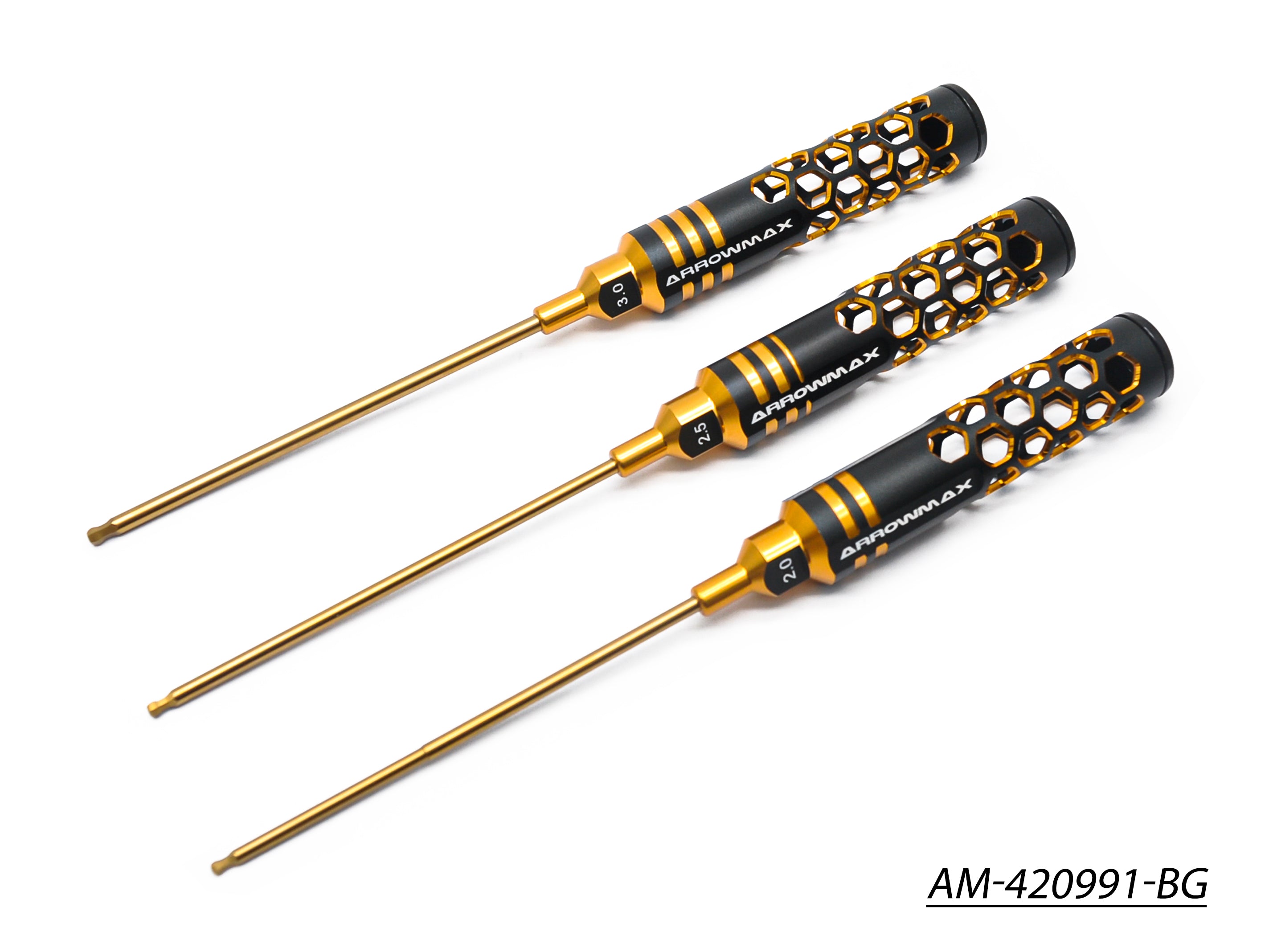 Arrowmax Tools Set AM-420991-BG clés hexagonales 3 pièces noir doré