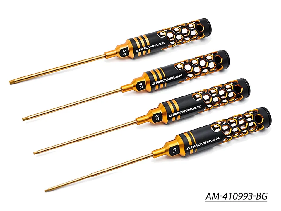 Arrowmax Tools Set 4 clés allen 1.5-3.0mm Black Golden