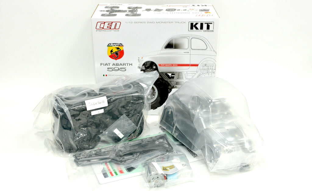 CEN 8911 Fiat Abarth 595 Kit RC 1/12 carrosserie claire