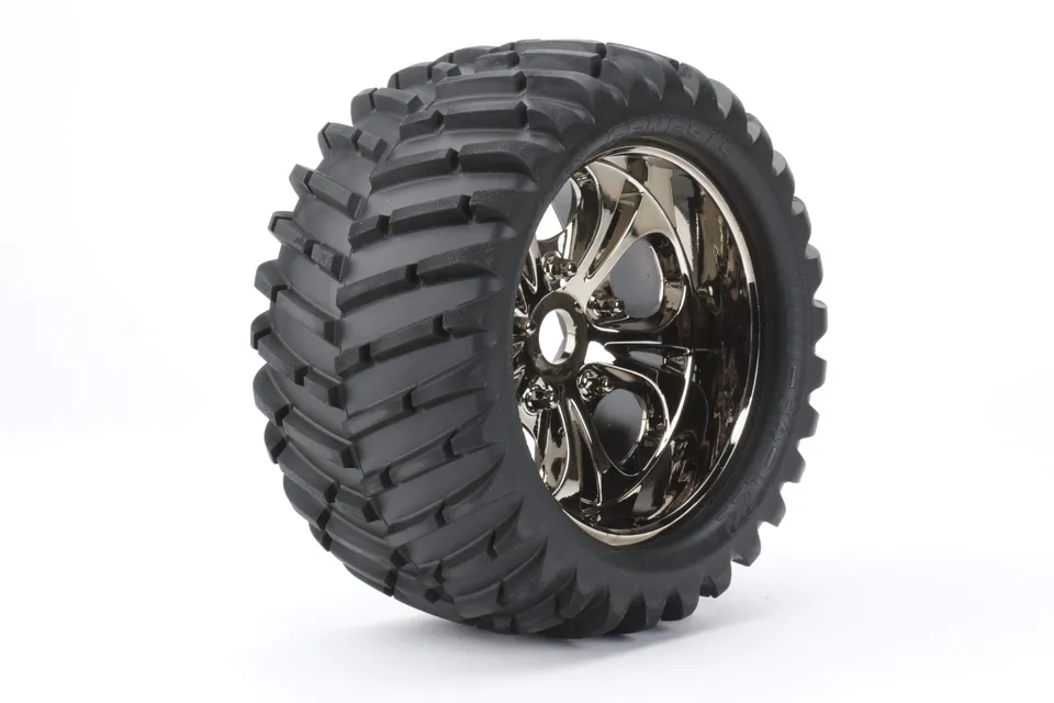 CEN CKR0505 V-Pattern roues pneus RC collés paire 1/7
