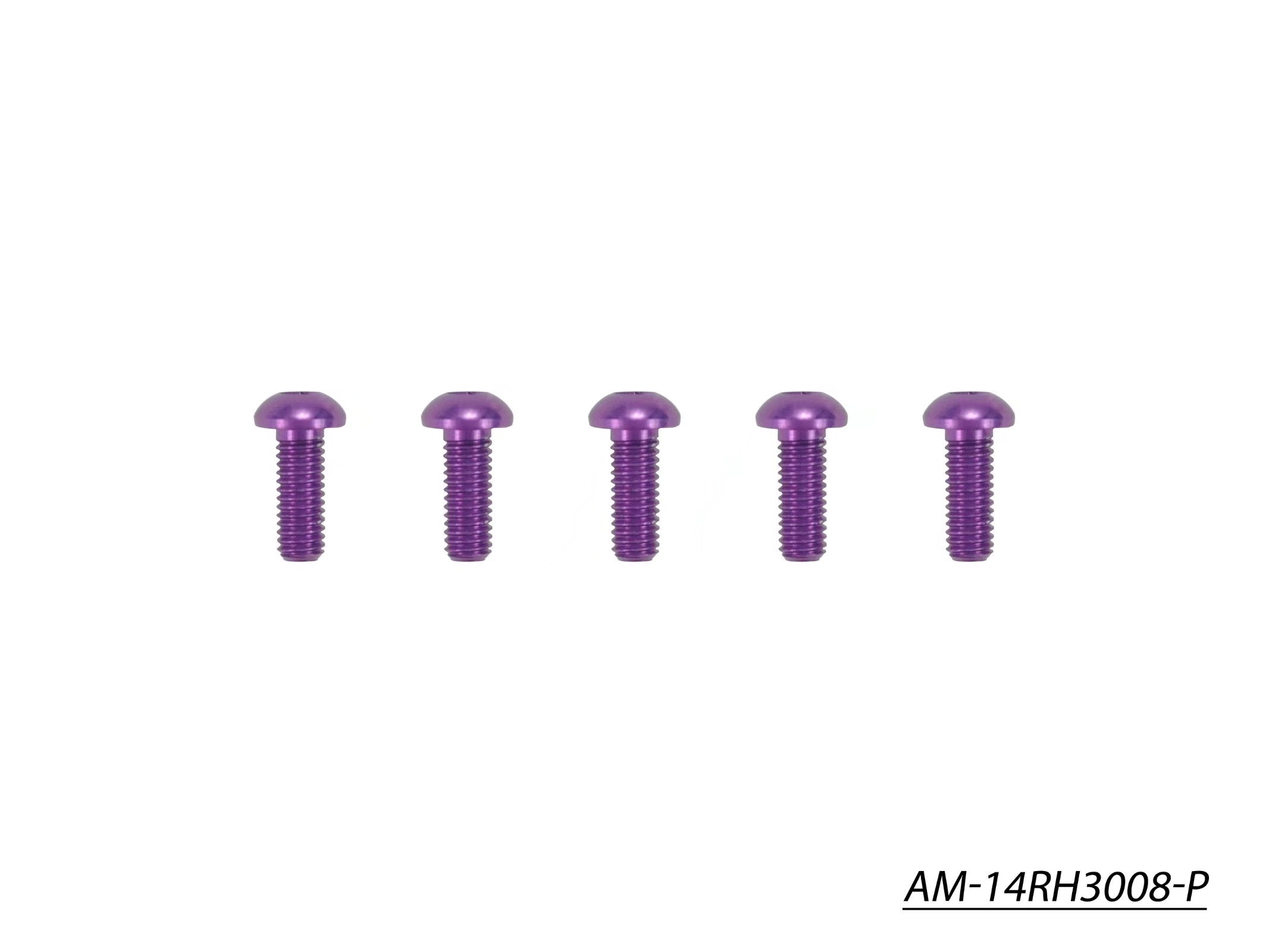 Arrowmax Screws vis alu M3x8 tête ronde violet x5