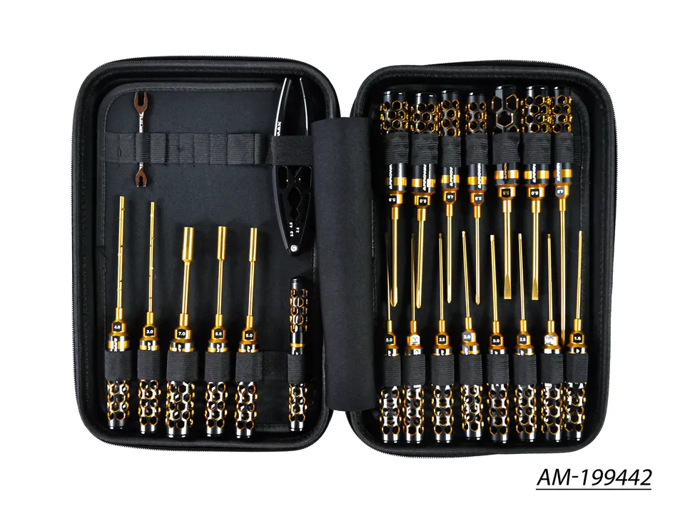 Arrowmax Tools Set Kit Outils 23 Pcs Sac Noir Doré