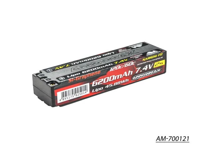 Arrowmax 2S LiPo AM-700121 batterie 6200mAh 7.4V 60C