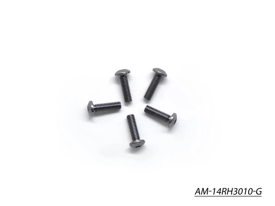 Arrowmax Screws Vis alu M3x10 tête ronde grise x5 7075