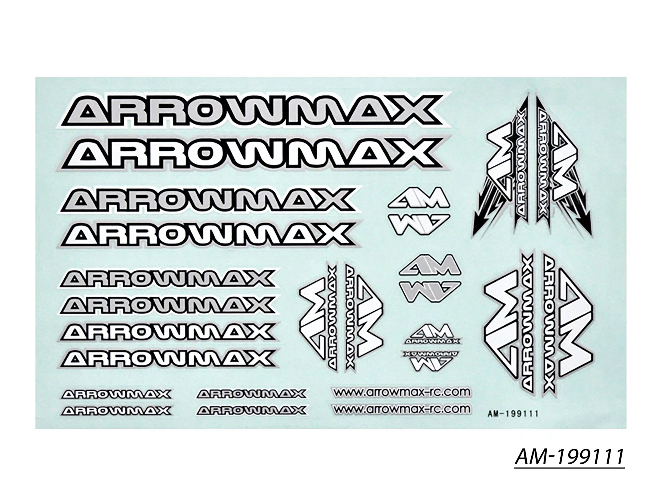 Arrowmax AM-199111 planche autocollants argent 14x21 cm