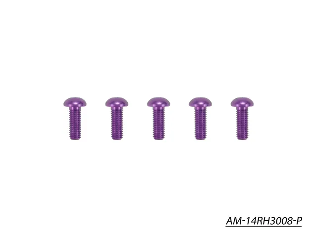 Arrowmax Screws vis alu M3x8 tête ronde violet x5
