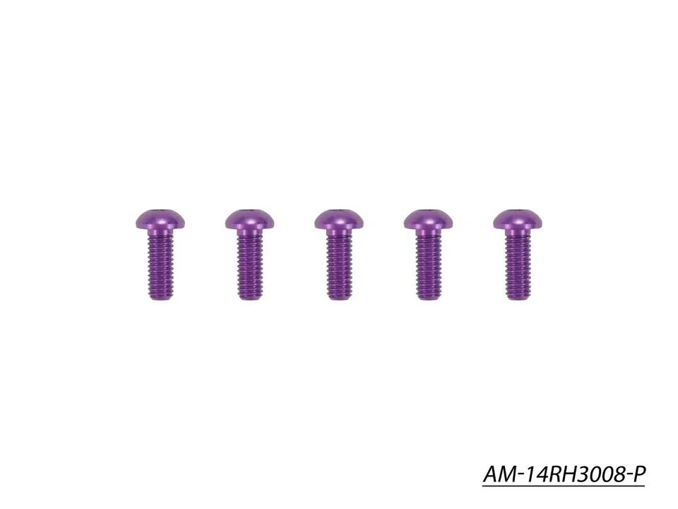 Arrowmax Screws vis alu M3x8 tête ronde violet x5
