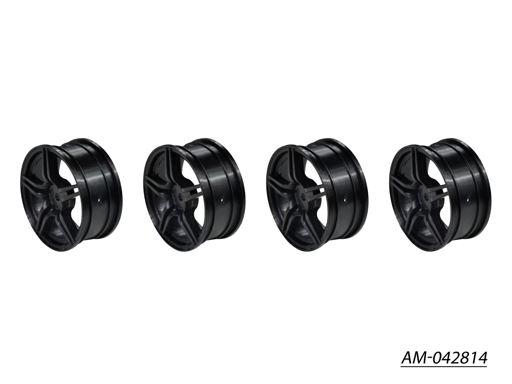 Arrowmax 1/10 TC 5 Spoke Split AM-042814 Jantes RC Noires x4