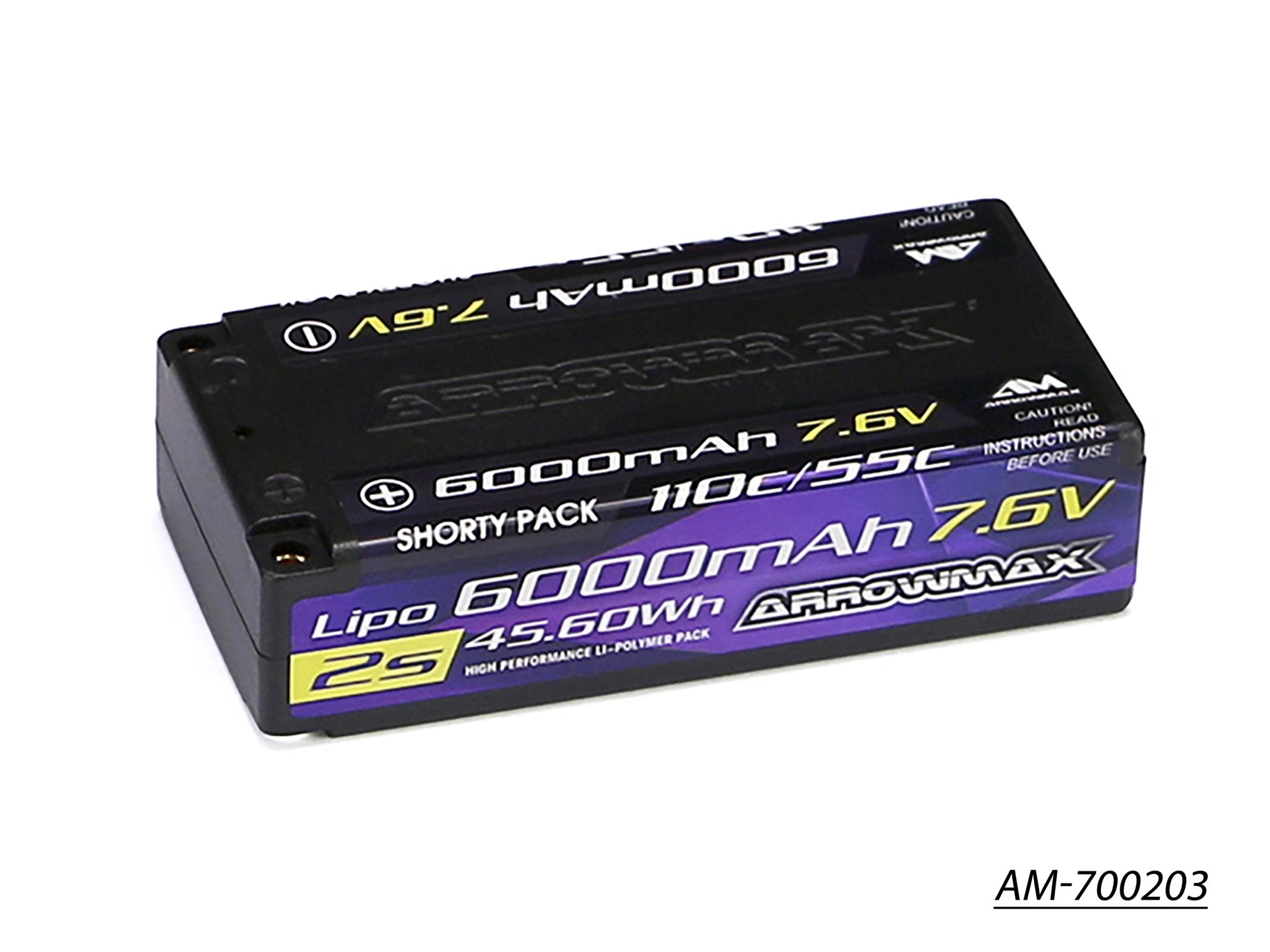 Arrowmax 2S LiPo batterie shorty 6000mAh 7.6V 55C