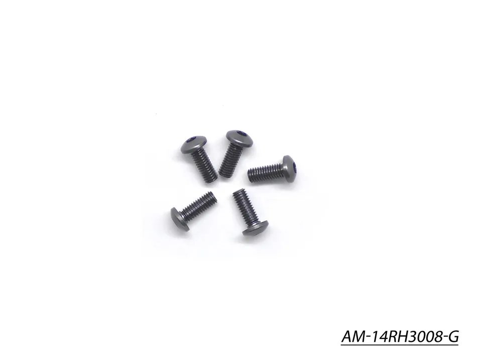 Arrowmax Screws AM-14RH3008-G vis alu M3x8 gris x5