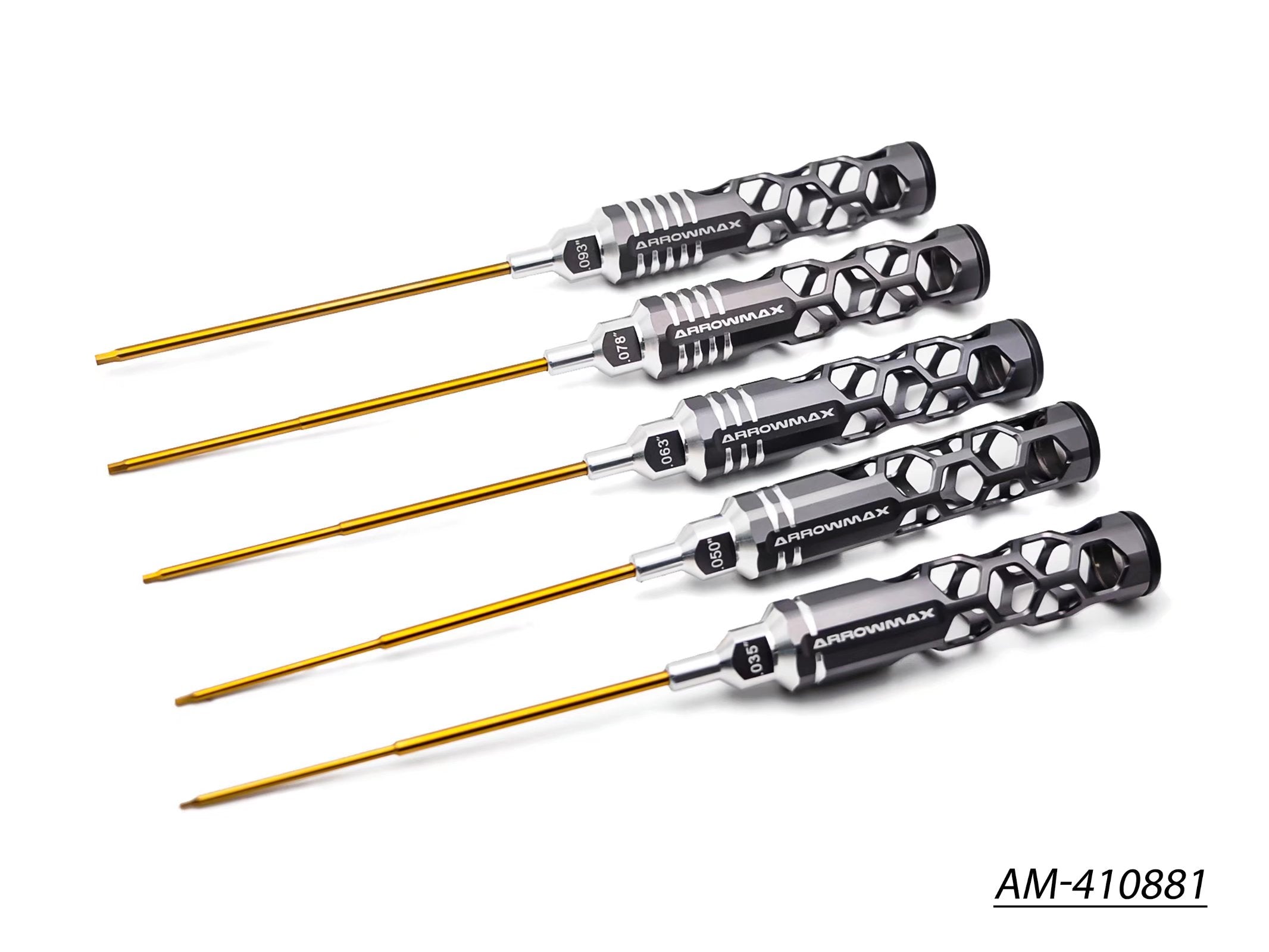 Arrowmax Tools AM-410881 Jeu Clés Allen 5 Pièces Honeycomb