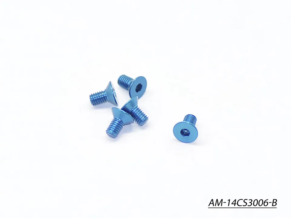 Arrowmax AM-14CS3006-B vis alu M3x6 fraisee bleue x5