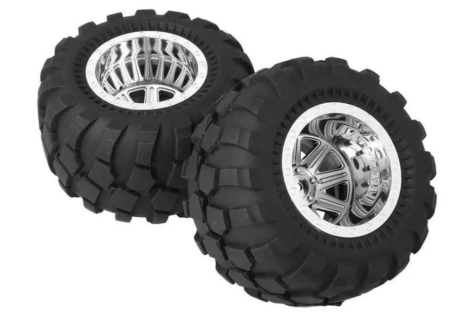 CEN CQ0501 roues pneus RC 2.2" chrome Jimny collés