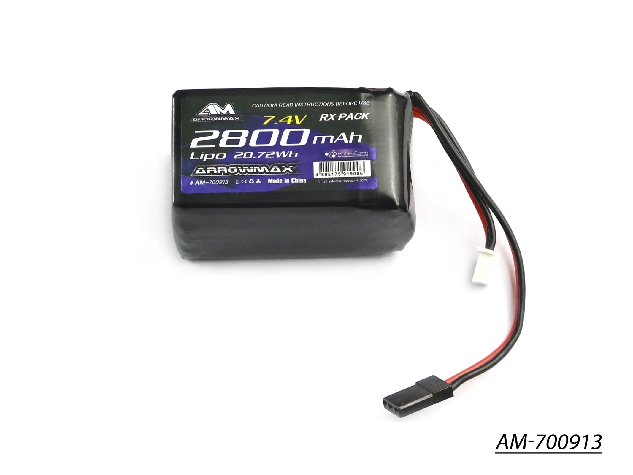 Arrowmax 2S LiPo AM-700913 batterie hump 2800mAh TX/RX