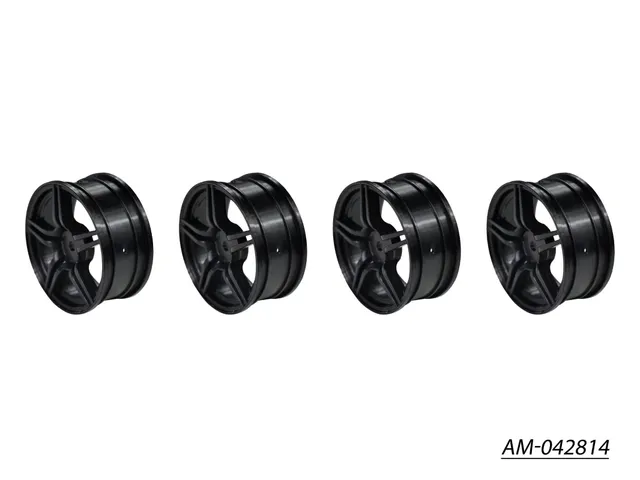 Arrowmax 1/10 TC 5 Spoke Split AM-042814 Jantes RC Noires x4