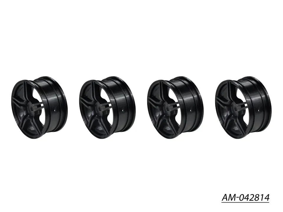 Arrowmax 1/10 TC 5 Spoke Split AM-042814 Jantes RC Noires x4