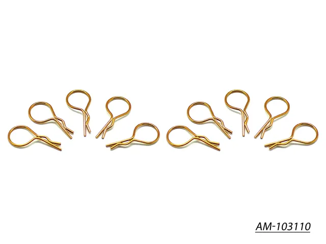 Arrowmax Body Clip Grands Clips Carrosserie 1/10 Doré x10