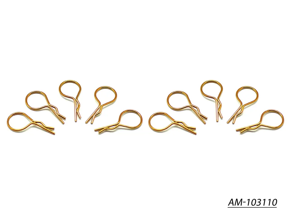 Arrowmax Body Clip Grands Clips Carrosserie 1/10 Doré x10