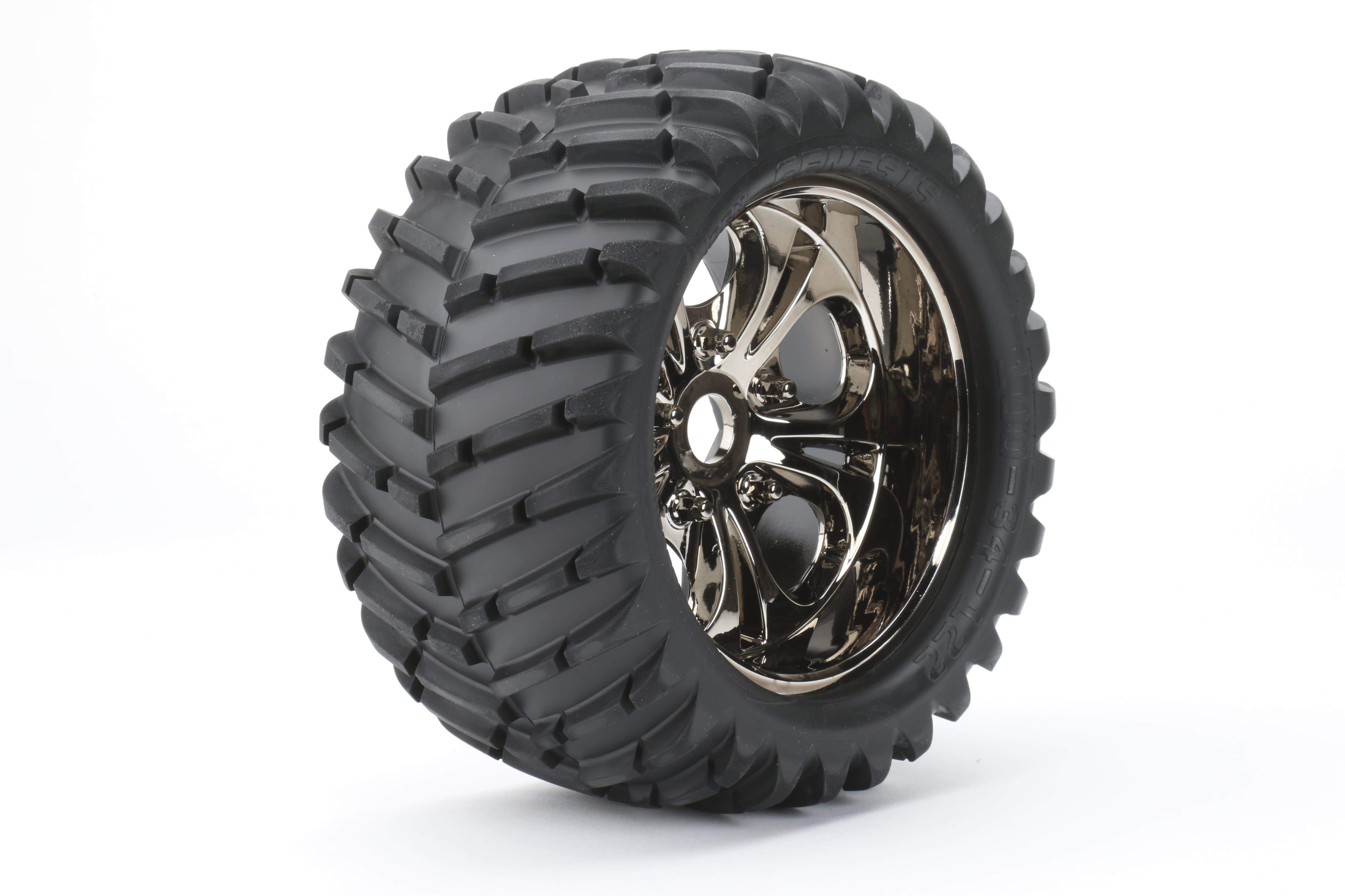 CEN CKR0505 V-Pattern roues pneus RC collés paire 1/7