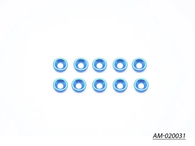 Arrowmax AM-020031 rondelle alu M3 fraisée bleue x10
