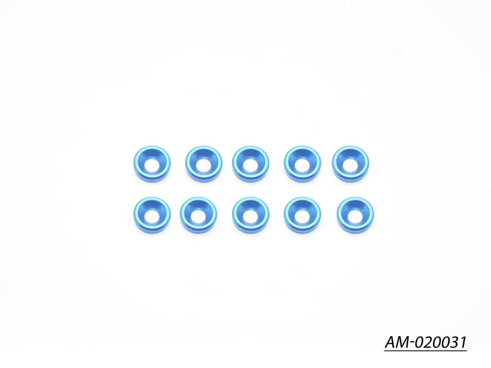 Arrowmax AM-020031 rondelle alu M3 fraisée bleue x10